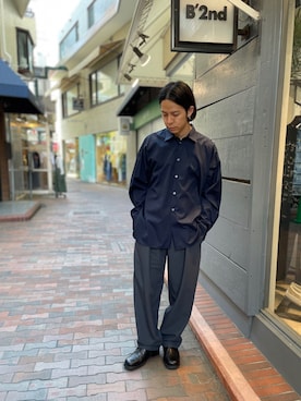 「B'2nd（ビーセカンド）のアイテム（パンツ）」を使った、まことさん（メンズ・169cm）の春コーディネート