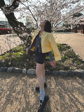 「Wrangler（ラングラー）のアイテム（ジャケット/アウター）」を使った、mippoさん（レディース・163cm）の春コーディネート