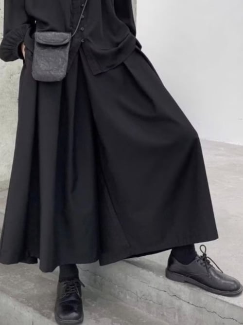 B'day / ビーデー 】スーパーワイドドレープクロップドパンツ 袴パンツ