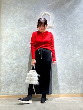 「アイテム（クラッチバッグ）」を使った、Miyaさん（レディース・162cm）の秋コーディネート