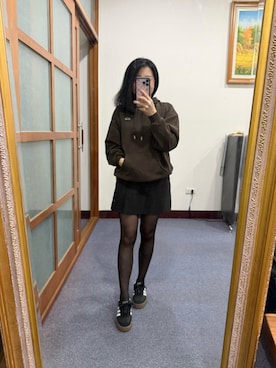 「アイテム（パーカー）」を使った、𝐃𝐞𝐛𝐛𝐲🎀さん（レディース・155cm）の冬コーディネート