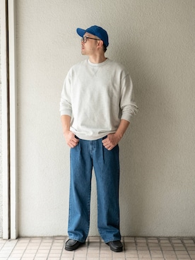 「URBAN RESEARCH Sonny Label（アーバンリサーチサニーレーベル）のヘビーウェイトコットンベーシックスウェット（スウェット）」を使った、kondoさん（メンズ・178cm）の秋コーディネート