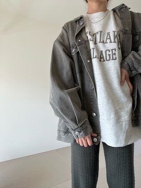 「アイテム（デニムジャケット）」を使った、Piiiiさん（レディース・158cm）の秋コーディネート