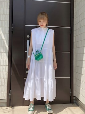 「rectangle（レクタングル）のアイテム（シャツワンピース）」を使った、E♡RIさん（レディース・160cm）の夏コーディネート