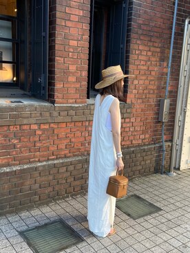 「CANAL JEAN（キャナルジーン）のアイテム（ワンピース）」を使った、E♡RIさん（レディース・160cm）の夏コーディネート