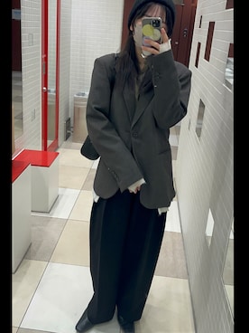 「アイテム（ニットキャップ/ビーニー）」を使った、aym.さん（レディース・158cm）の秋コーディネート