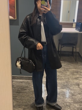 「アイテム（スリッポン）」を使った、aym.さん（レディース・158cm）の秋コーディネート