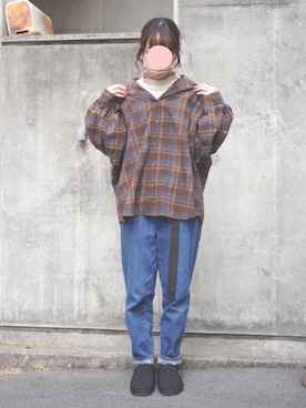 「chocomee（チョコミー）のアイテム（シャツ/ブラウス）」を使った、みかさん（レディース・151cm）の冬コーディネート