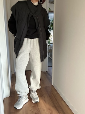 「CIAOPANIC TYPY（チャオパニックティピー）のアイテム（スウェットパンツ）」を使った、midoさん（レディース・155cm）の春コーディネート