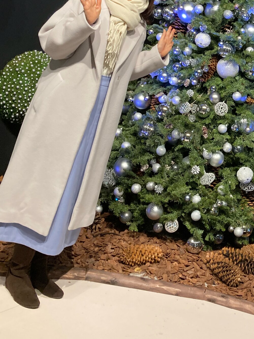 「冬コーデ、シンプルスタイル、今日のコーデ、コート、コートスタイル」｜「GINZA Kanematsuのアイテム（ブーツ、ブラウン系）」を使った、cocoa1010さん（レディース・162cm）の冬コーディネートの1枚目の写真