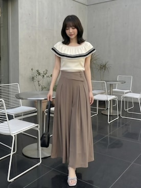 「DHOLIC（ディーホリック）のアイテム（パンツ、ブラウン系）」を使った、ディーホリックさん（レディース・160cm）の夏コーディネート