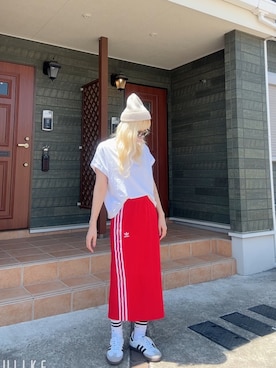 「adidas（アディダス）のアイテム（ソックス/靴下）」を使った、maki☆*さん（レディース・156cm）の夏コーディネート