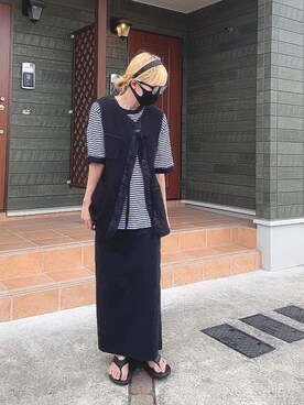 「Didot.showroom（ディドット ショールーム）の超軽量！EVA素材クッションサンダル / マルチサイズ展開（サンダル）」を使った、maki☆*さん（レディース・156cm）の秋コーディネート