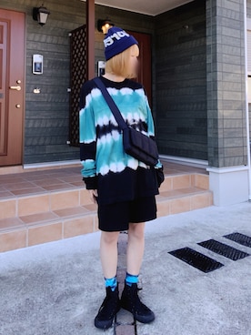 「VAINL ARCHIVE（ヴァイナルアーカイブ）のアイテム（Tシャツ/カットソー）」を使った、maki☆*さん（レディース・156cm）の秋コーディネート