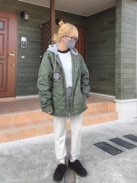 「WEGO（ウィゴー）のWEGO/ラグランBIGロンT（Tシャツ/カットソー）」を使った、maki☆*さん（レディース・156cm）の冬コーディネート