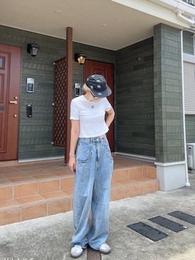 「KBF（ケイビーエフ）のアイテム（パンツ）」を使った、maki☆*さん（レディース・156cm）の夏コーディネート
