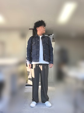 「A.P.C.（アーペーセー）のアイテム（デニムジャケット）」を使った、ノエルさん（メンズ・173cm）の春コーディネート