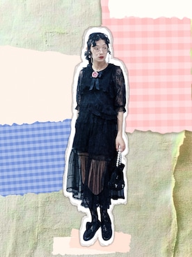 「アイテム（シュシュ）」を使った、yukoさん（レディース・167cm）の秋コーディネート