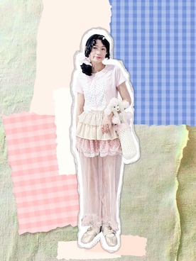 「アイテム（シュシュ）」を使った、yukoさん（レディース・167cm）の秋コーディネート