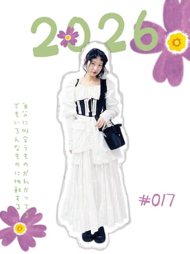 「MOUSSY（マウジー）のVOLUME SLEEVE ブラウス（シャツ/ブラウス、ホワイト系）」を使った、yukoさん（レディース・166cm）の夏コーディネート