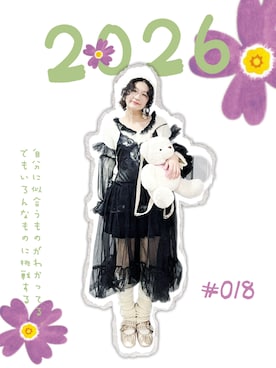 「yuko remakeのアイテム（ワンピース、ブラック系）」を使った、yukoさん（レディース・166cm）の夏コーディネート