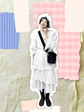「アイテム（カーディガン/ボレロ）」を使った、yukoさん（レディース・167cm）の夏コーディネート