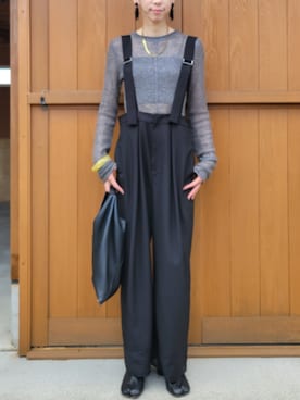 「アイテム（サロペット/オーバーオール）」を使った、さおりんこさん（レディース・165cm）の秋コーディネート