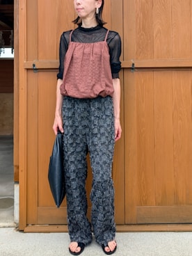 「THE YOn（ザヨン）のアイテム」を使った、さおりんこさん（レディース・165cm）の夏コーディネート