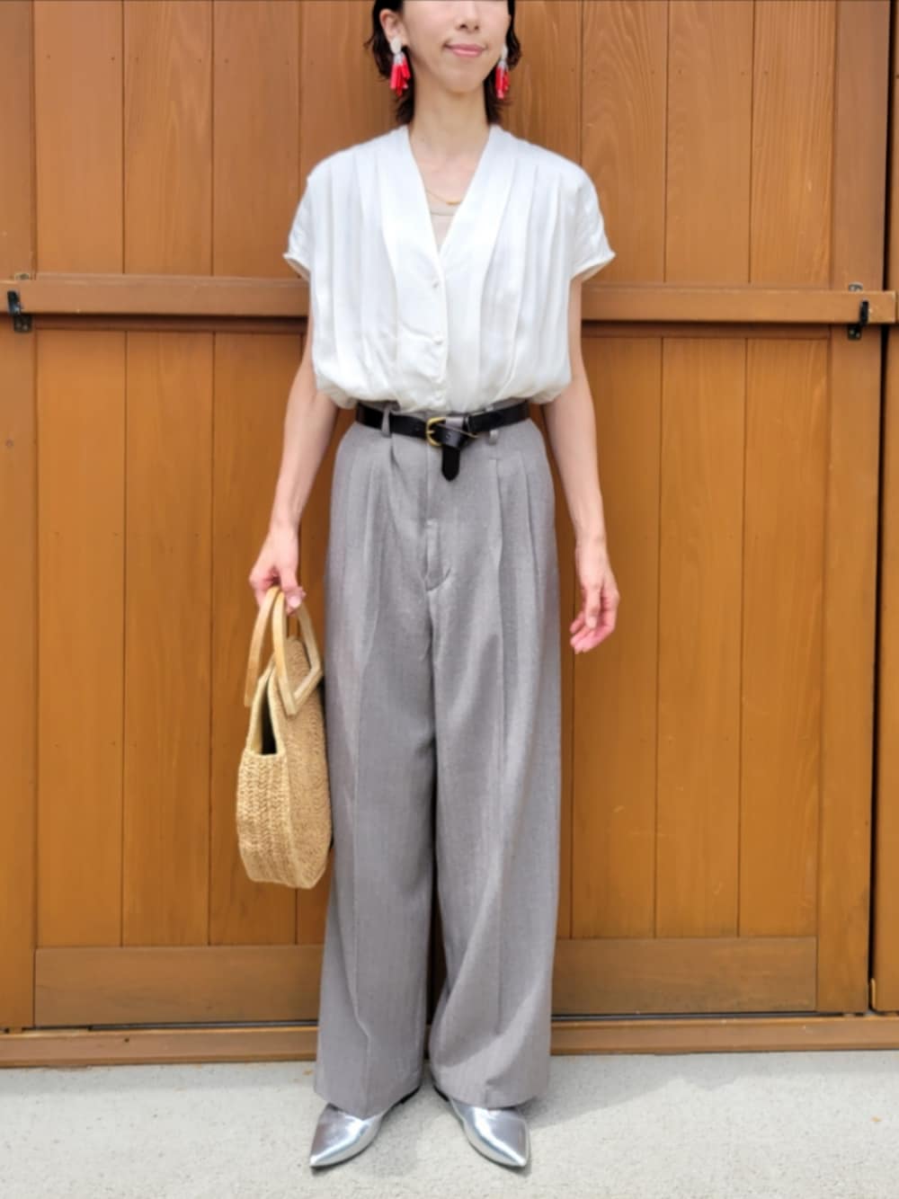 TODAYFUL グレー ワイドパンツ TODAYFUL/トゥデイフル】Cushion Easy Trousers/クッションイージー