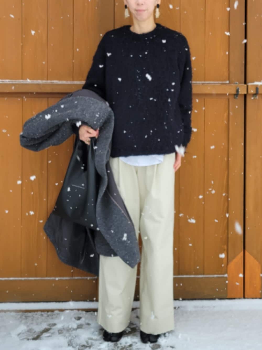 anuke（アンヌーク）の「anuke Collarless Cocoon Coat カラーレス