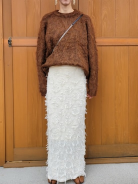 「アイテム（ピアス（両耳用））」を使った、さおりんこさん（レディース・165cm）の冬コーディネート