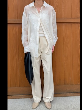 「select MOCA（セレクトモカ）のアイテム（トップス）」を使った、さおりんこさん（レディース・165cm）の春コーディネート