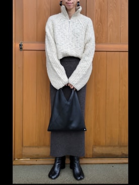 「アイテム（ピアス（両耳用））」を使った、さおりんこさん（レディース・165cm）の冬コーディネート