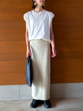「TODAYFUL（トゥデイフル）のTODAYFUL(トゥデイフル) "Puff Shoulder Tanktop"パフショルダータンクトップ/12020611（タンクトップ、ホワイト系）」を使った、さおりんこさん（レディース・165cm）の夏コーディネート
