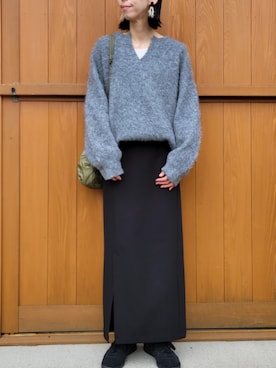 「アイテム（ニット/セーター）」を使った、さおりんこさん（レディース・165cm）の秋コーディネート