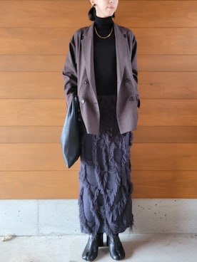 「アイテム（テーラードジャケット）」を使った、さおりんこさん（レディース・165cm・40代）の秋コーディネート