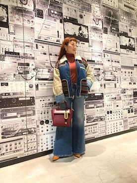 「リバーシブル」｜「アイテム（デニムジャケット）」を使った、maimaiさん（レディース・157cm）の秋コーディネート