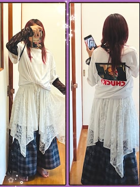 「no brand（ノーブランド）のアイテム（トップス）」を使った、sanqさん（レディース・150cm）の秋コーディネート