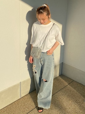 「アイテム（シュシュ、シルバー系）」を使った、yurika @nyms_24さん（レディース・159cm）の秋コーディネート