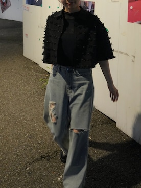 「Ameri（アメリ）のアイテム（シャツ/ブラウス）」を使った、yurika @nyms_24さん（レディース・159cm）の秋コーディネート