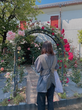 「アイテム（エコバッグ/サブバッグ、パープル系）」を使った、nakyajiさん（レディース・160cm）の夏コーディネート