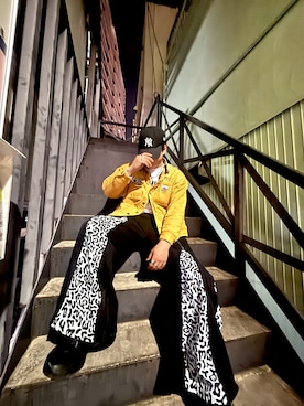 「9090（ナインティナインティ）のアイテム」を使った、TA-MUさん（メンズ・175cm）の冬コーディネート