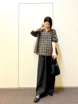 「URBAN RESEARCH DOORS（アーバンリサーチドアーズ）のスクエアトゥリボンミュール（サンダル）」を使った、hanaさん（レディース・163cm）の秋コーディネート