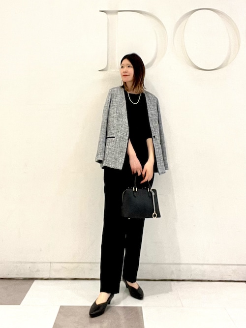 ツィードVネックロングジャケット｜オフィス/フォーマル/オケージョン