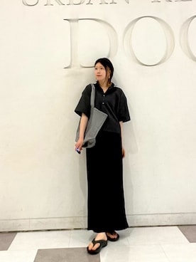 「URBAN RESEARCH DOORS（アーバンリサーチドアーズ）のFORK&SPOON　シアサッカーレギュラーカラーシャツ（シャツ/ブラウス、グレー系）」を使った、hanaさん（レディース・163cm）の夏コーディネート