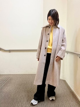 「URBAN RESEARCH DOORS（アーバンリサーチドアーズ）のピンタックフリルスタンドカラーブラウス（シャツ/ブラウス）」を使った、hanaさん（レディース・163cm）の冬コーディネート
