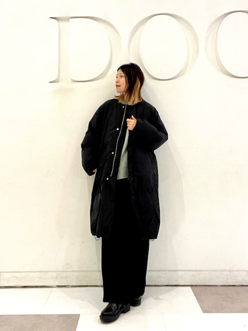 FORK&SPOON　SORONAノーカラーコート BLACK アーバンリサーチ ドアーズ URBAN RESEARCH DOORS FORK&SPOON SORONA