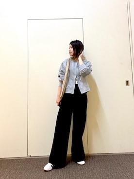 「URBAN RESEARCH DOORS（アーバンリサーチドアーズ）の『WEB/一部店舗限定カラー』コットンスウェットZIPカーディガン（カーディガン/ボレロ）」を使った、hanaさん（レディース・163cm）の秋コーディネート