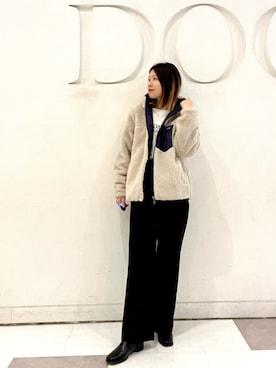 「アイテム（その他アウター、パープル系）」を使った、hanaさん（レディース・163cm）の秋コーディネート