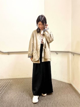 「Barbour（バブアー）の『別注』Barbour　BEDALE（その他アウター）」を使った、hanaさん（レディース・163cm）の秋コーディネート